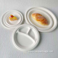 Compostable round bagasse plate 9